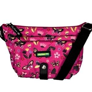 LILY BLOOM Cristina Crossbody Bag Butterfly Meadow Print 10.5 x 7.5 x 3.5"
